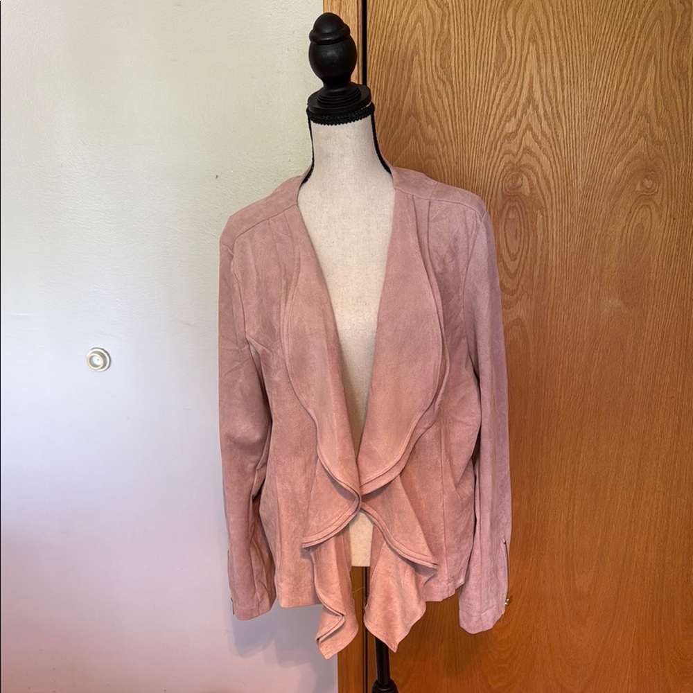 Sophisticated Pink Blazer with Waterfall Detail